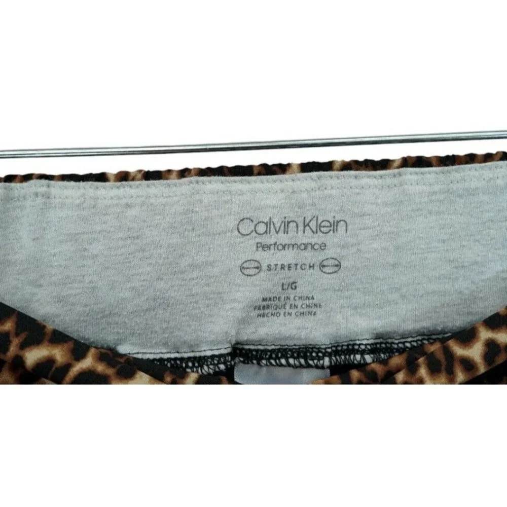 CALVIN KLEIN Animal Print Joggers Stretch‎ - Women's Size Large - Zip Pockets